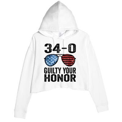 All 34 Felony Counts Anti Trump Political Statement Crop Fleece Hoodie