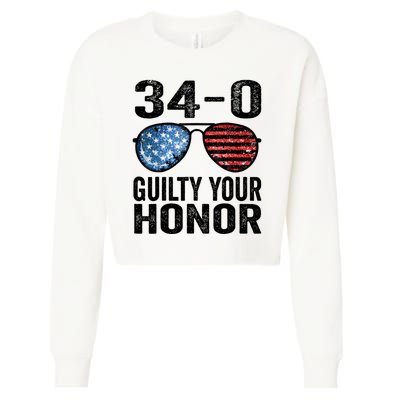 All 34 Felony Counts Anti Trump Political Statement Cropped Pullover Crew