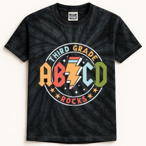 Abcd 3rd Grade Rocks Pencil Lightning Teachers Rock Kids Tie-Dye T-Shirt