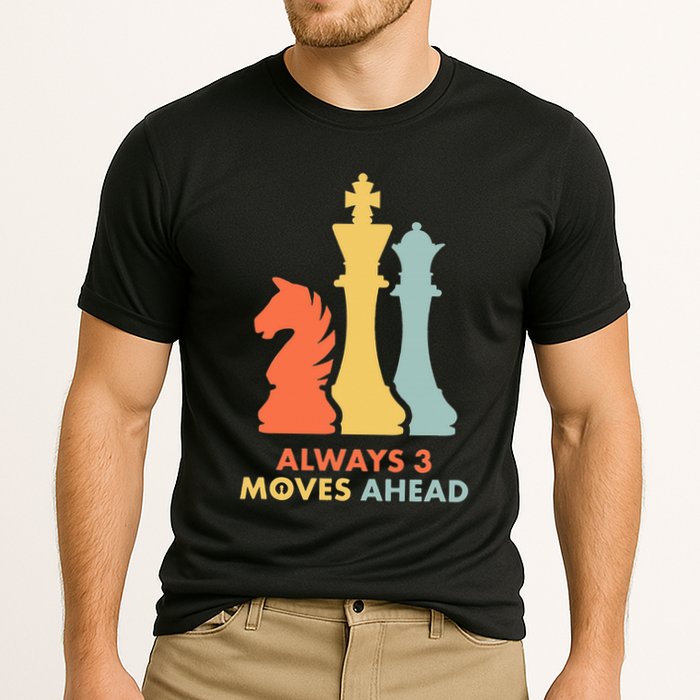 Always 3 Moves Ahead Retro Chess Player Gift Performance Shirt