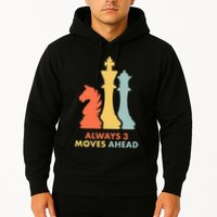 Always 3 Moves Ahead Retro Chess Player Gift Hoodie