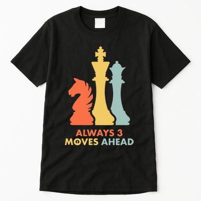 Always 3 Moves Ahead Retro Chess Player Gift Tall T-Shirt