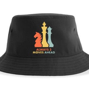 Always 3 Moves Ahead Retro Chess Player Gift Sustainable Bucket Hat