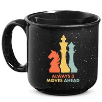 Always 3 Moves Ahead Retro Chess Player Gift 15oz Campfire Ceramic Mug