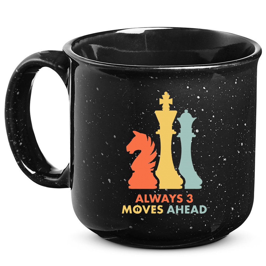 Always 3 Moves Ahead Retro Chess Player Gift 15oz Campfire Ceramic Mug