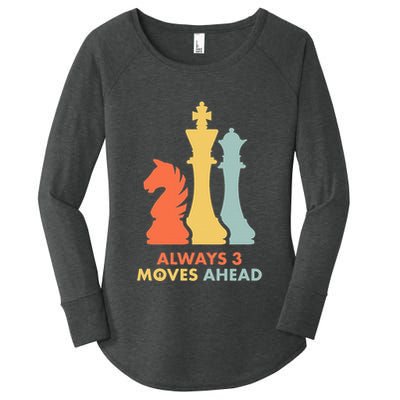 Always 3 Moves Ahead Retro Chess Player Gift Women's Perfect Tri Tunic Long Sleeve Shirt