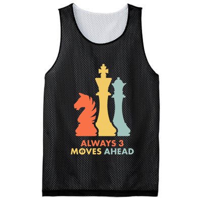 Always 3 Moves Ahead Retro Chess Player Gift Mesh Reversible Basketball Jersey Tank