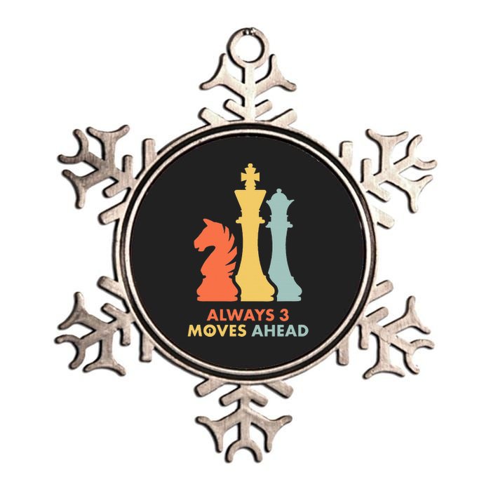 Always 3 Moves Ahead Retro Chess Player Gift Metallic Star Ornament