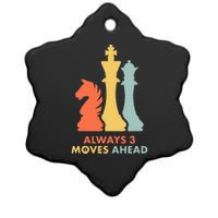 Always 3 Moves Ahead Retro Chess Player Gift Ceramic Star Ornament