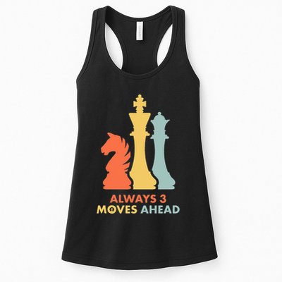 Always 3 Moves Ahead Retro Chess Player Gift Womens Tank Top