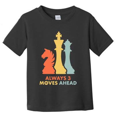 Always 3 Moves Ahead Retro Chess Player Gift Toddler T-Shirt
