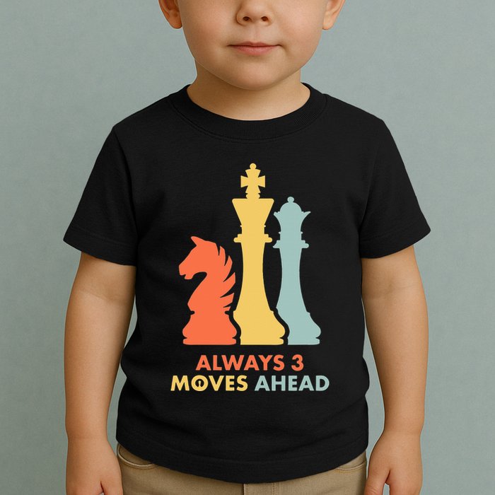 Always 3 Moves Ahead Retro Chess Player Gift Toddler T-Shirt