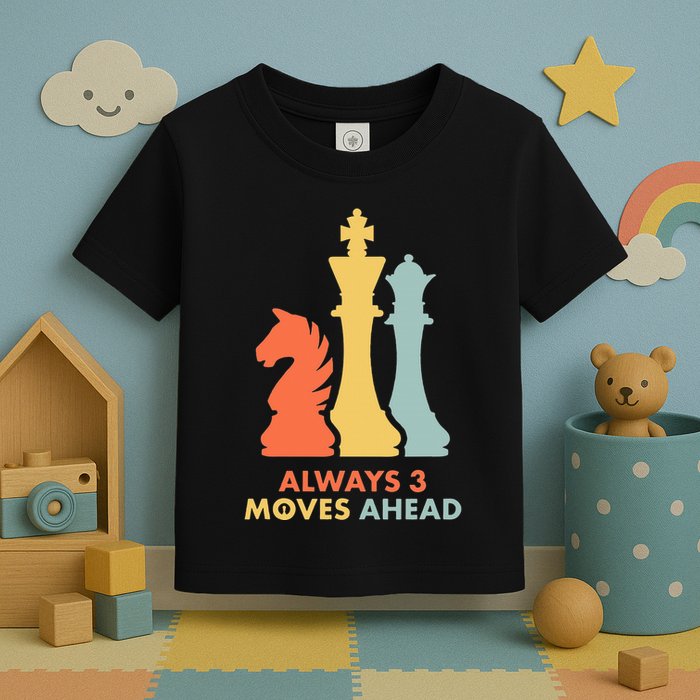 Always 3 Moves Ahead Retro Chess Player Gift Toddler T-Shirt