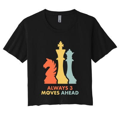 Always 3 Moves Ahead Retro Chess Player Gift Crop Top
