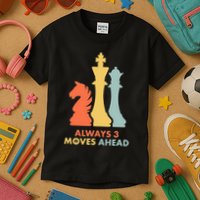 Always 3 Moves Ahead Retro Chess Player Gift Kids T-Shirt