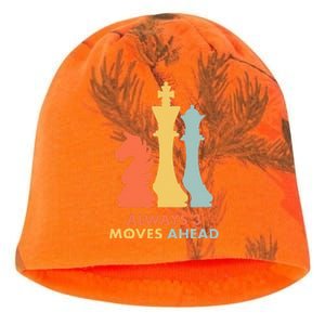 Always 3 Moves Ahead Retro Chess Player Gift Kati - Camo Knit Beanie