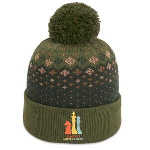 Always 3 Moves Ahead Retro Chess Player Gift The Baniff Cuffed Pom Beanie