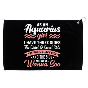 Aquarius 3 Sides Aquarius Birthday Gift Grommeted Golf Towel