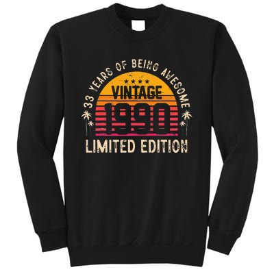 Awesome 33 Years Old 33rd Birthday Sunset Vintage 1990 Sweatshirt