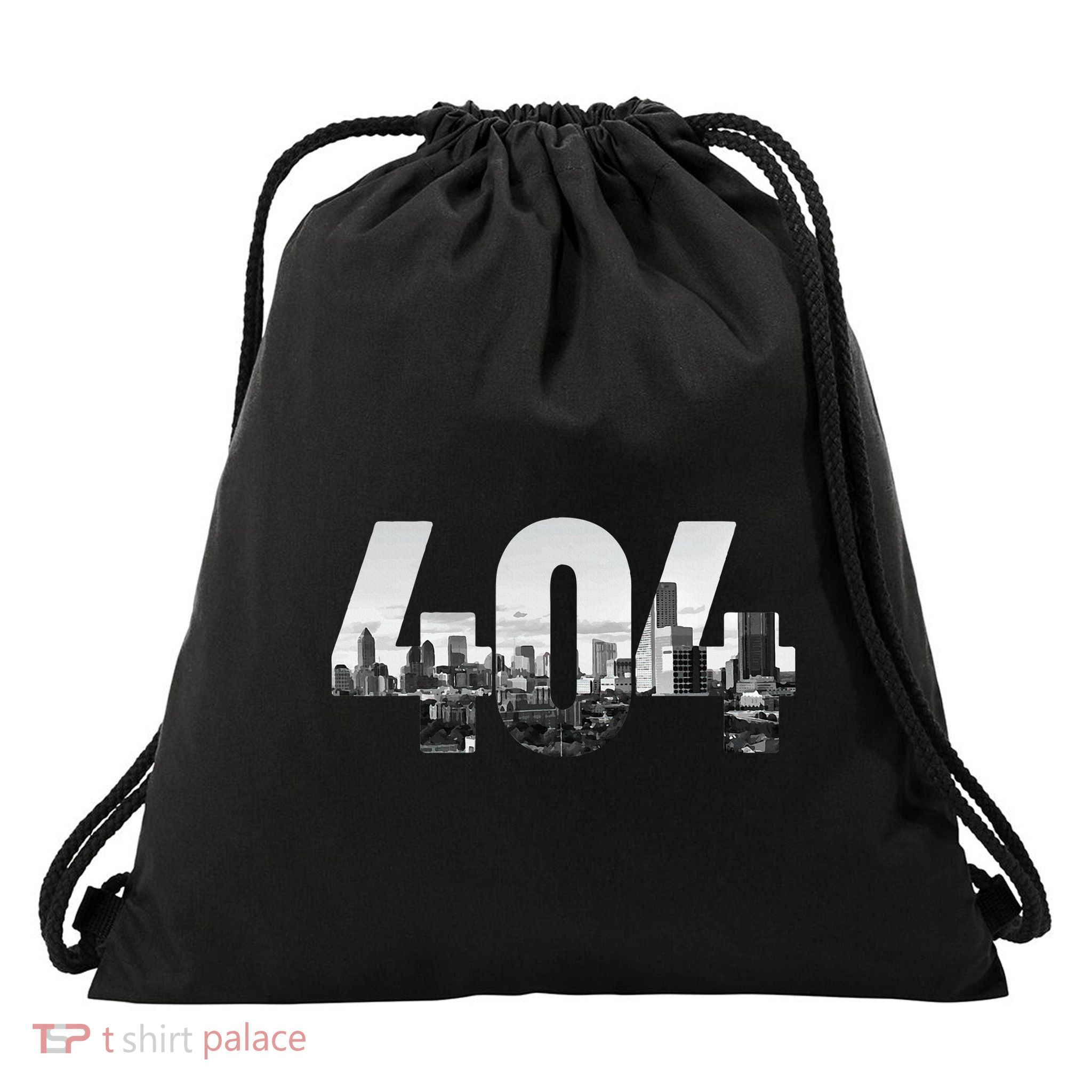 Atlanta 404 Area Code Skyline Atl Georgia Vintage Drawstring Bag
