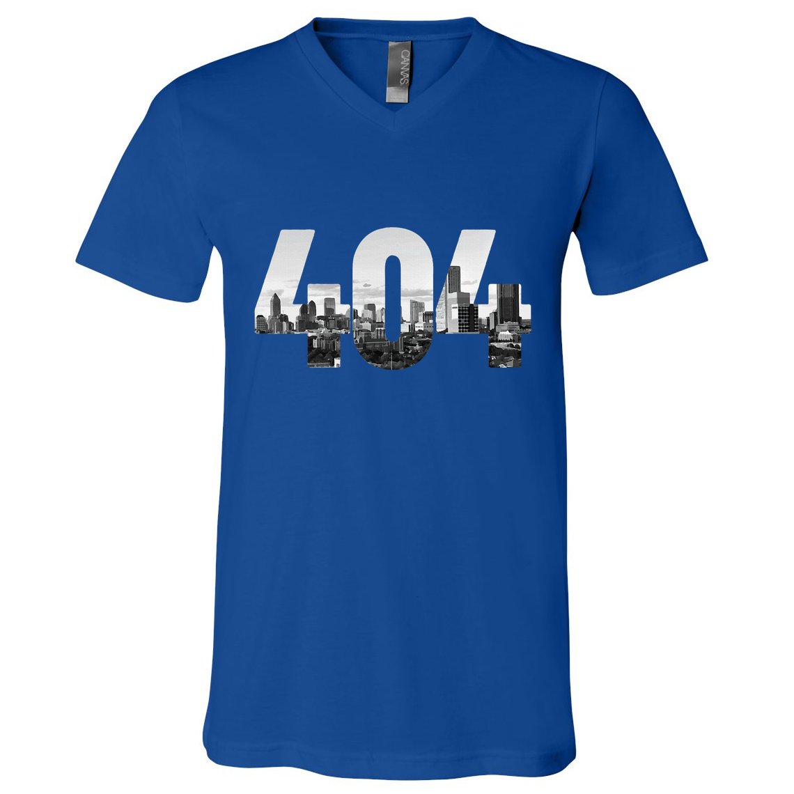 Atlanta 404 Area Code Skyline Atl Georgia Vintage V-Neck T-Shirt