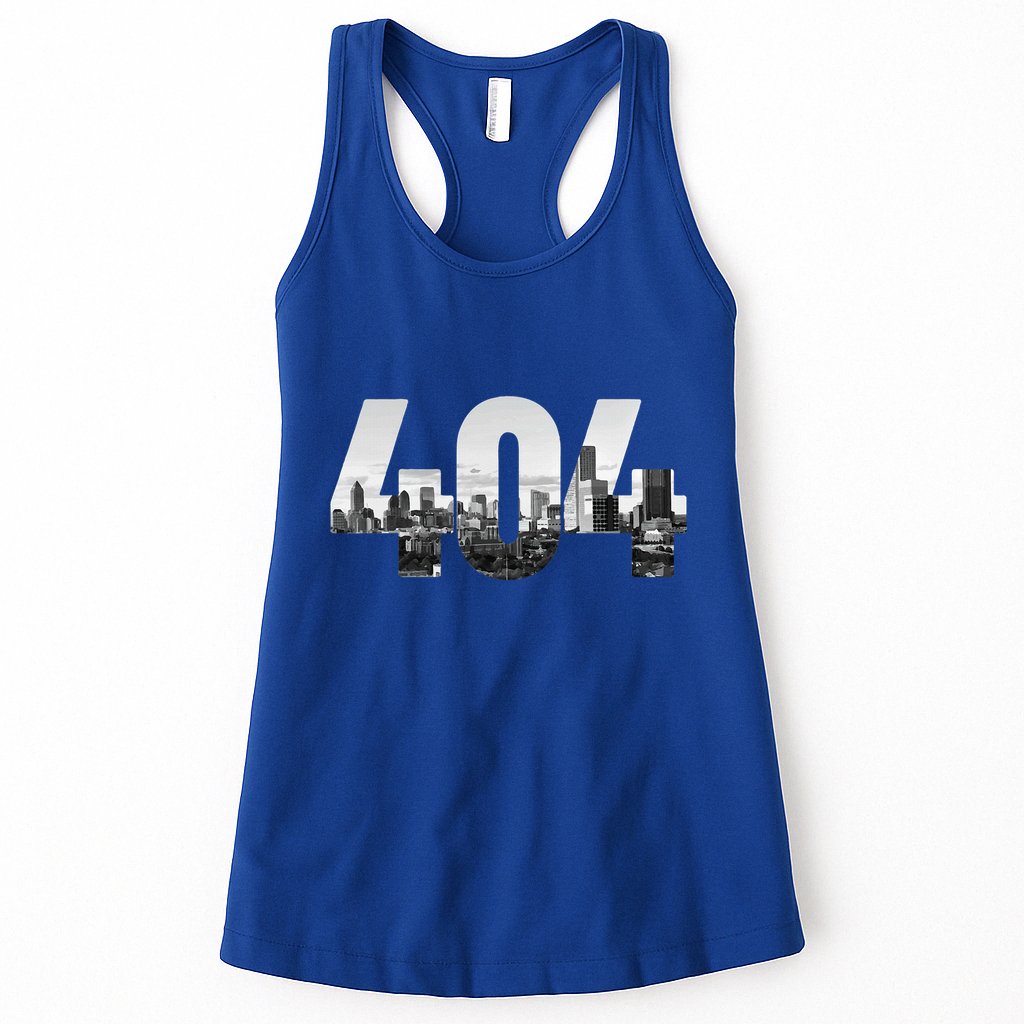 Atlanta 404 Area Code Skyline Atl Georgia Vintage Womens Tank Top