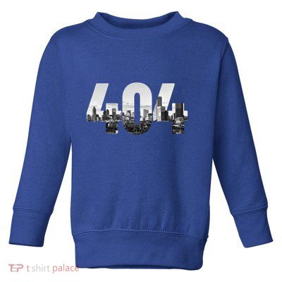Atlanta 404 Area Code Skyline Atl Georgia Vintage Toddler Sweatshirt