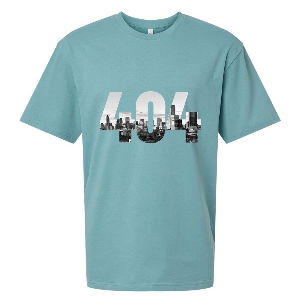 Atlanta 404 Area Code Skyline Atl Georgia Vintage Sueded Cloud Jersey T-Shirt