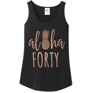 Aloha 40 Forty ~ Happy Birthday 40th Gift for Her Ladies Essential Tank