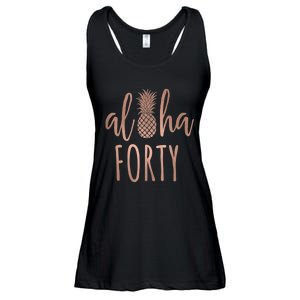 Aloha 40 Forty ~ Happy Birthday 40th Gift for Her Ladies Essential Flowy Tank