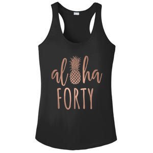 Aloha 40 Forty ~ Happy Birthday 40th Gift for Her Ladies PosiCharge Competitor Racerback Tank