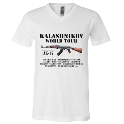 Ak 47 Kalashnikov World V-Neck T-Shirt