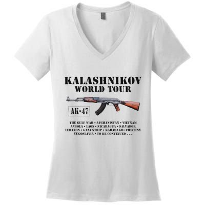 Ak 47 Kalashnikov World Women's V-Neck T-Shirt