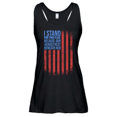 I stand for the flag because hero's lay beneath it. Ladies Essential Flowy Tank