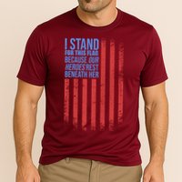 I stand for the flag because hero's lay beneath it. Performance Shirt