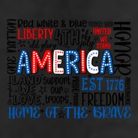 America 4th Of July Quotes 7 Panel Mesh Trucker Snapback Hat