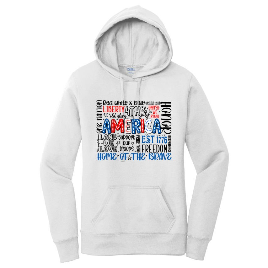 America 4th Of July Quotes Women's Pullover Hoodie