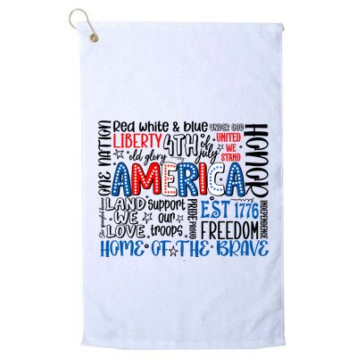 America 4th Of July Quotes Golf Towel