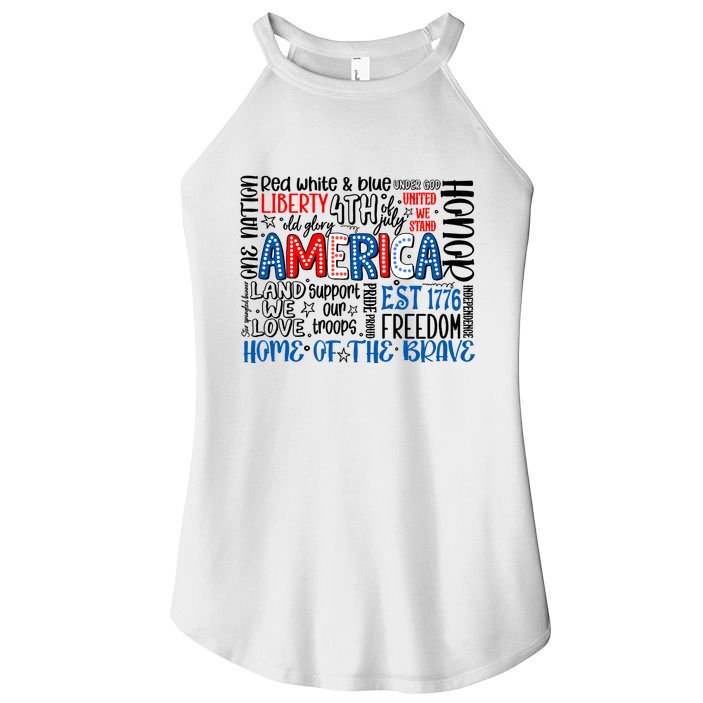 America 4th Of July Quotes Women's Perfect Tri Rocker Tank