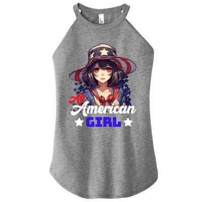 Anime 4th Of July Usa Flag All American Funny Gift Women’s Perfect Tri Rocker Tank