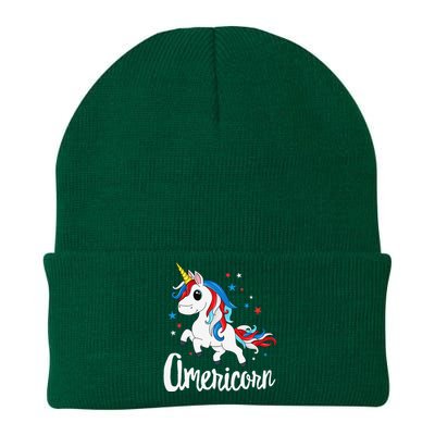 Americorn 4th of July Unicorn American Patriotic Knit Cap Winter Beanie