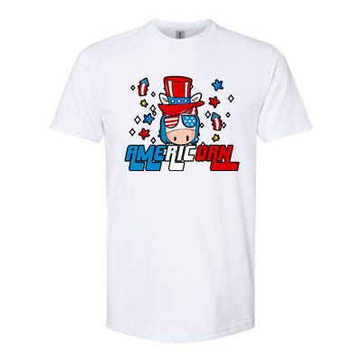 Americorn 4th Of July Boy Girl Unicorn American Patriotic Softstyle CVC T-Shirt