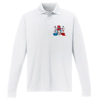 Americorn 4th Of July Boy Girl Unicorn American Patriotic Performance Long Sleeve Polo