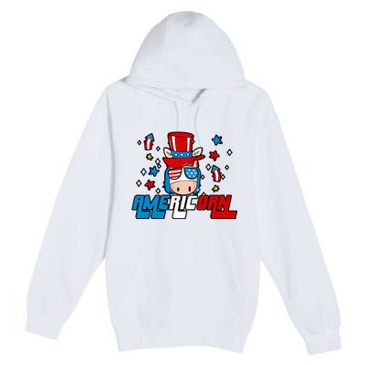 Americorn 4th Of July Boy Girl Unicorn American Patriotic Premium Pullover Hoodie