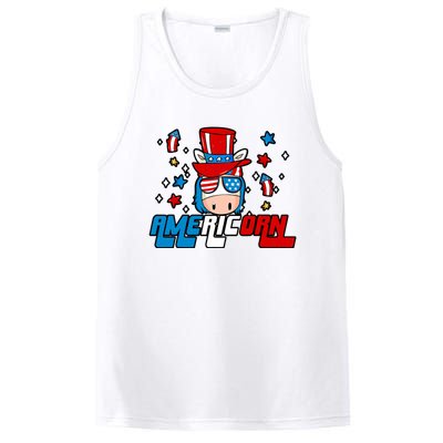 Americorn 4th Of July Boy Girl Unicorn American Patriotic PosiCharge Competitor Tank