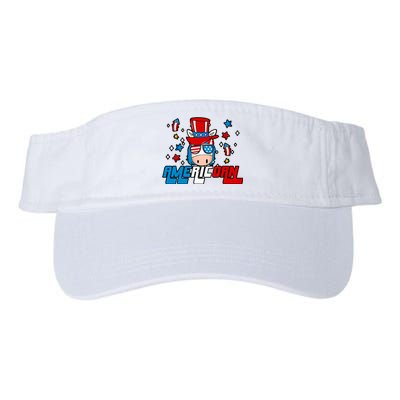 Americorn 4th Of July Boy Girl Unicorn American Patriotic Valucap Bio-Washed Visor