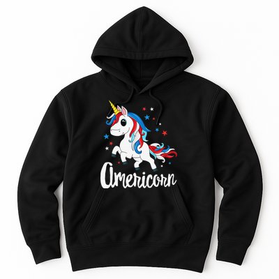 Americorn 4th of July Unicorn American Patriotic Hoodie