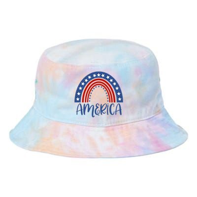 America 4th Of July Rainbow USA Tie Dye Newport Bucket Hat