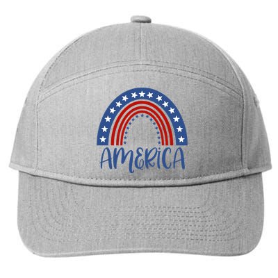 America 4th Of July Rainbow USA 7-Panel Snapback Hat