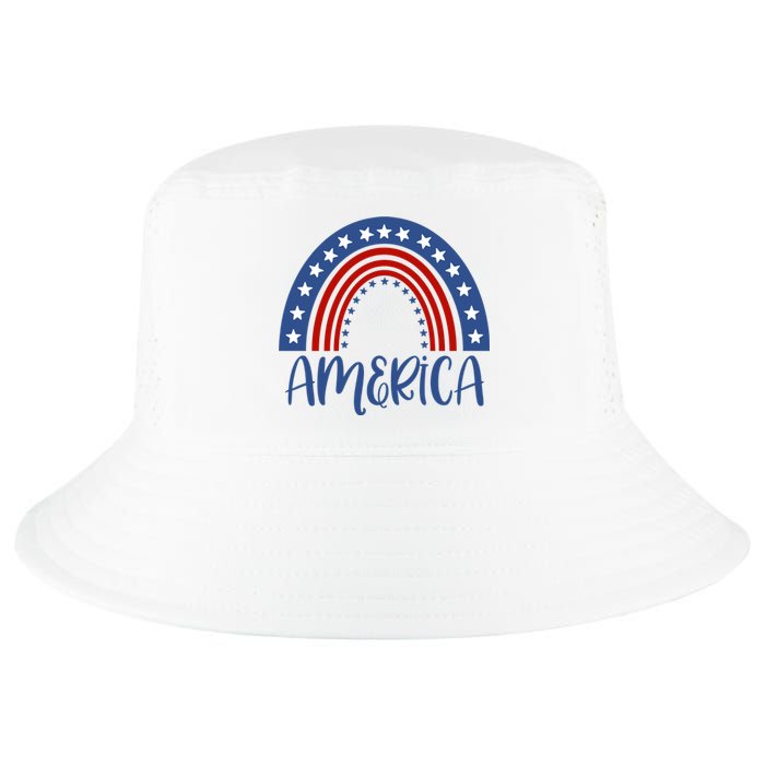 America 4th Of July Rainbow USA Cool Comfort Performance Bucket Hat